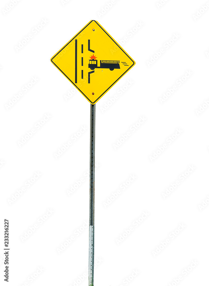 Fire truck road sign Fire truck road sign