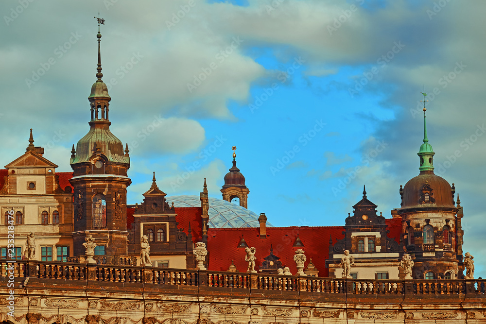 Obraz premium Dresden Cathedral of the Holy Trinity or Hofkirche, Dresden Castle in Dresden, Saxony, Germany