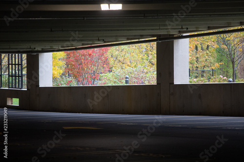 empty parkng garage interior