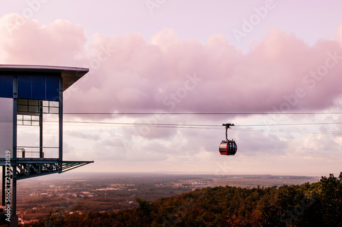 Hat Yai city view sunset from public park cable car ropeway, Songkhla - Thailand photo