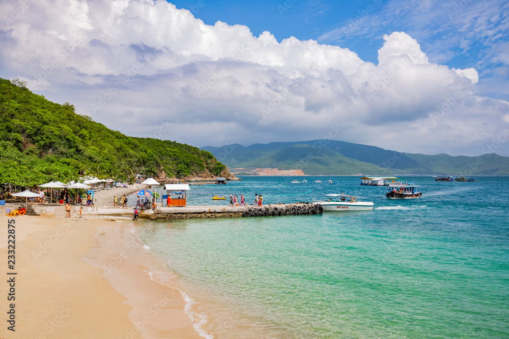 Wharf on the island in Nha Trang sea