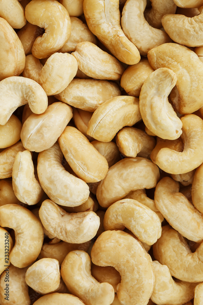 Organic Cashew with no shell on a background