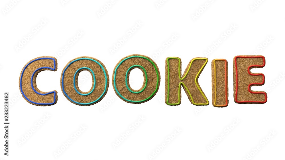 christmas cookies. cookie styled text. 3d illustration christmas cookies. cookie styled text. 3d illustration
