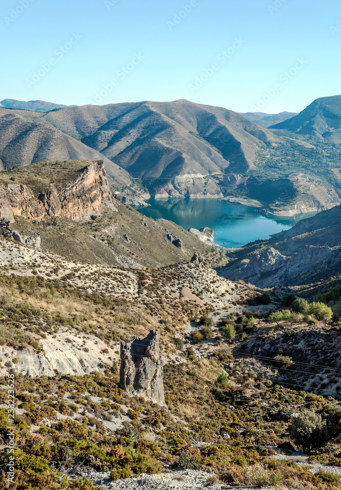 Lake in the Sierra Nevada mountains in Granada