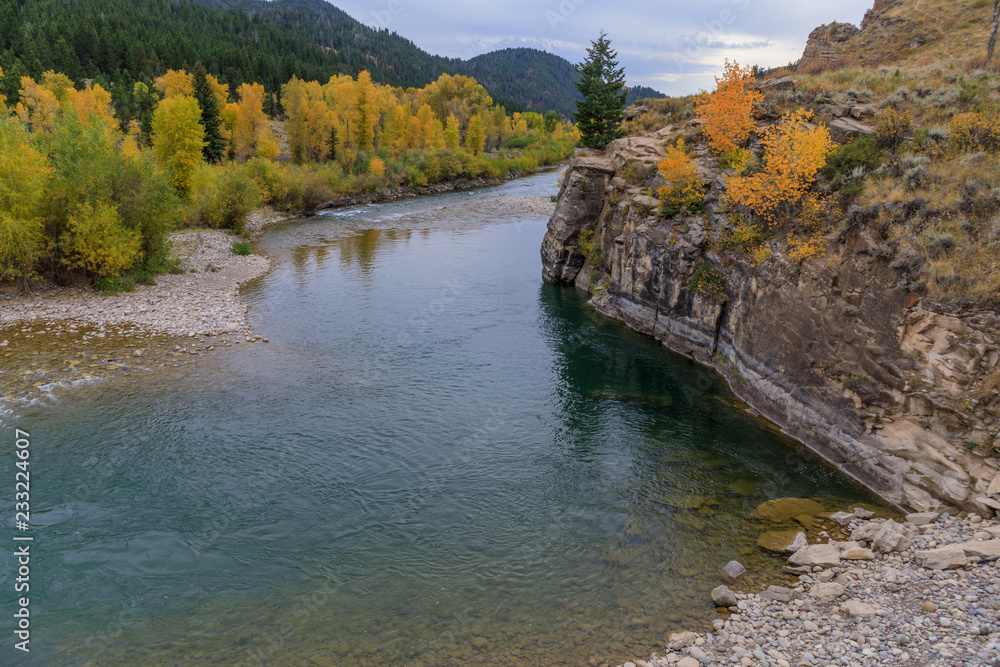 Gros Ventre River Wyoming in Autumn