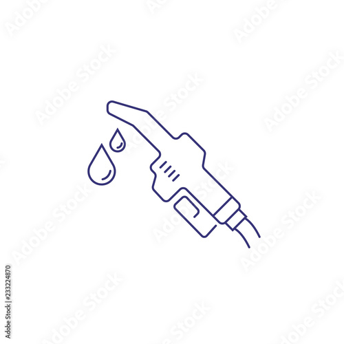 Petrol pump nozzle line icon. Petrol station, gas station, diesel. Fuel concept. Vector illustration can be used for topics like transportation, oil and gas industry, service © PCH.Vector