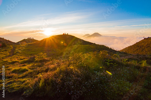 sunset in the mountains