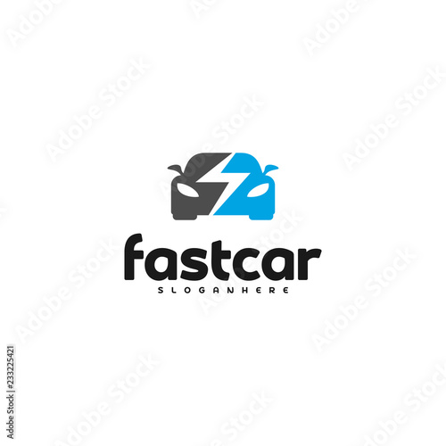 Fast Car Automotive Logo Design Template. Electric car logo vector