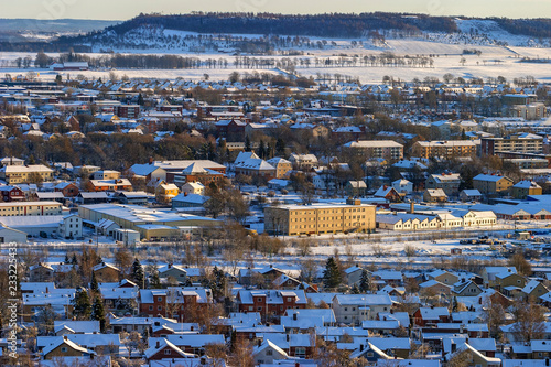 View of Falkoping in Sweden in the winter photo
