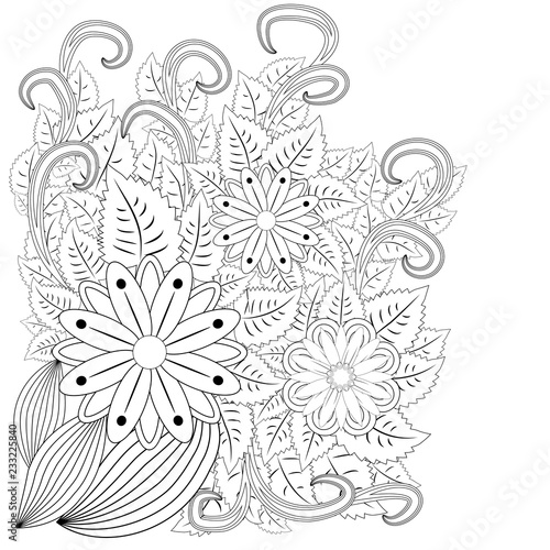 Abstract hand drawn zentangle style frame. Doodle art decorative border.