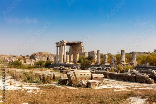 Ruins of the ancient helenistic city of Miletus located near the modern village of Balat in Aydn Province, Turkey. The Ionic Stoa.