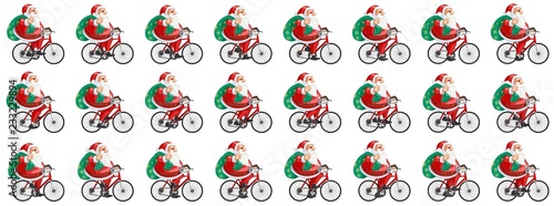 Santa Claus cycling animation sprite sheet, Can be used for GIF animation