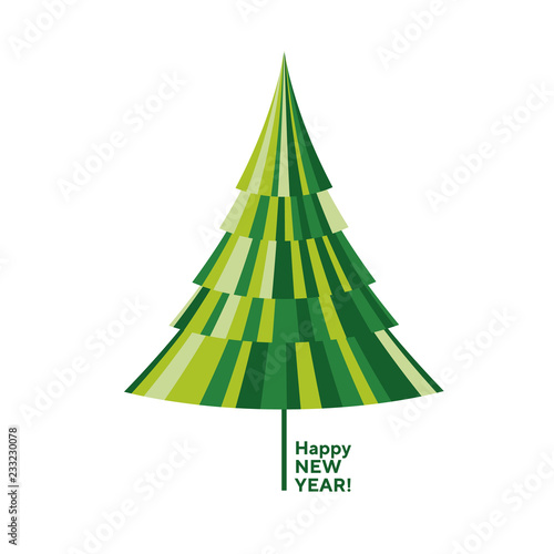 Geometric striped pattern abstract Christmas tree.