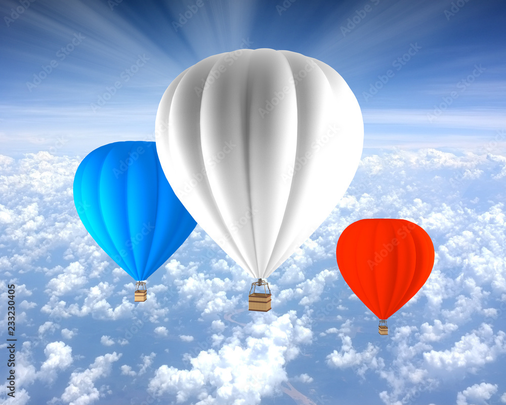 Obraz premium MONTGOLFIERES 3D - France Nuages