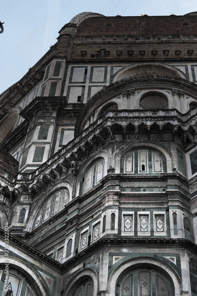facade of cathedral in florence italy