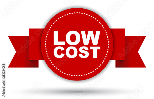 red vector banner low cost