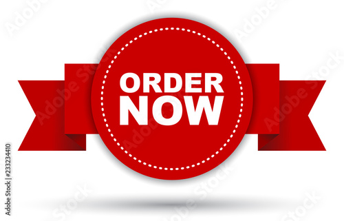 red vector banner order now