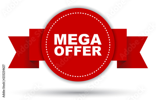 red vector banner mega offer
