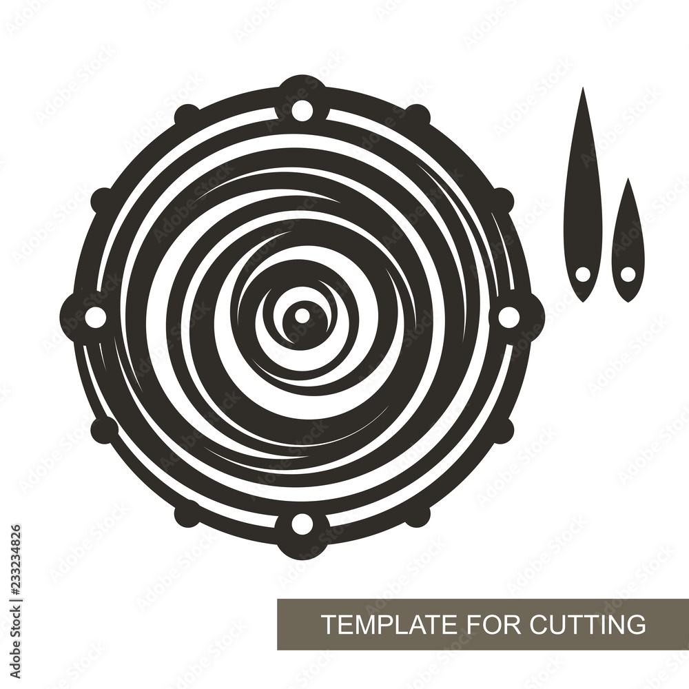 Dial with arrows on white background. Decor for home. Template for laser cutting, wood carving, paper cut and printing. Vector illustration. Dial with arrows on white background. Decor for home. Template for laser cutting, wood carving, paper cut and printing. Vector illustration.
