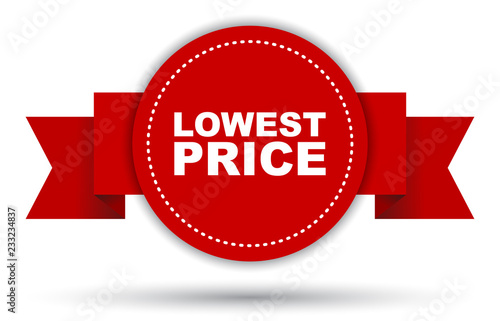 red vector banner lowest price