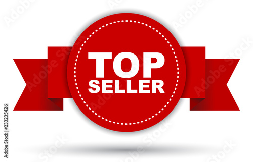 red vector banner top seller
