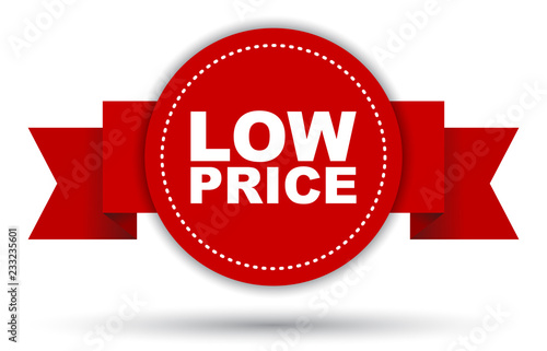 red vector banner low price