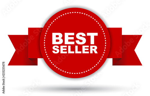 red vector banner best seller