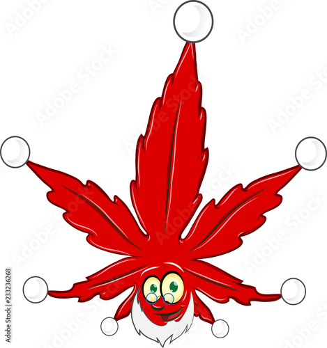 marijuana christmas mascot isolated on white background