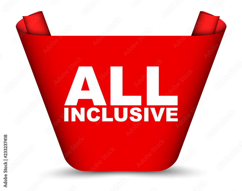 red vector banner all inclusive red vector banner all inclusive