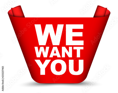 red vector banner we want you