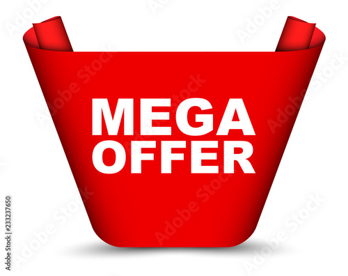 red vector banner mega offer