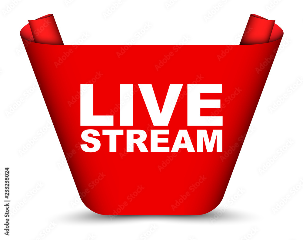 red vector banner live stream red vector banner live stream