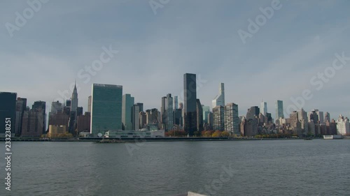 East Side of New York City Pan to Long Island