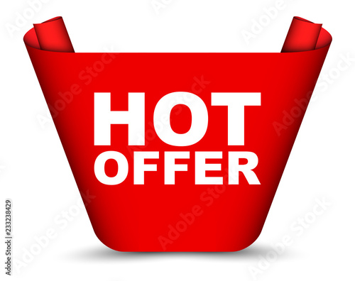 red vector banner hot offer