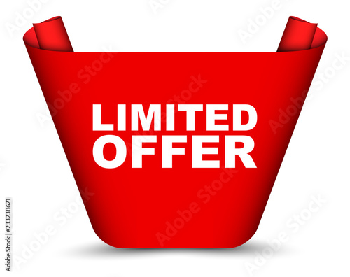 red vector banner limited offer