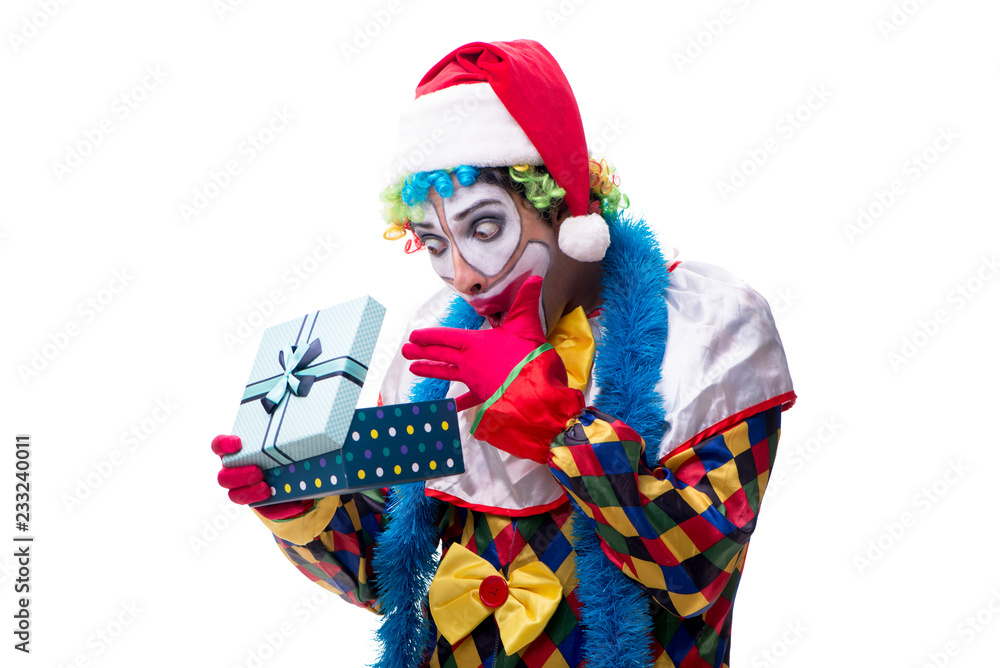 Young funny clown comedian isolated on white Young funny clown comedian isolated on white