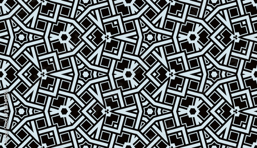 Seamless pattern with modern ornamental design of black and gray shades