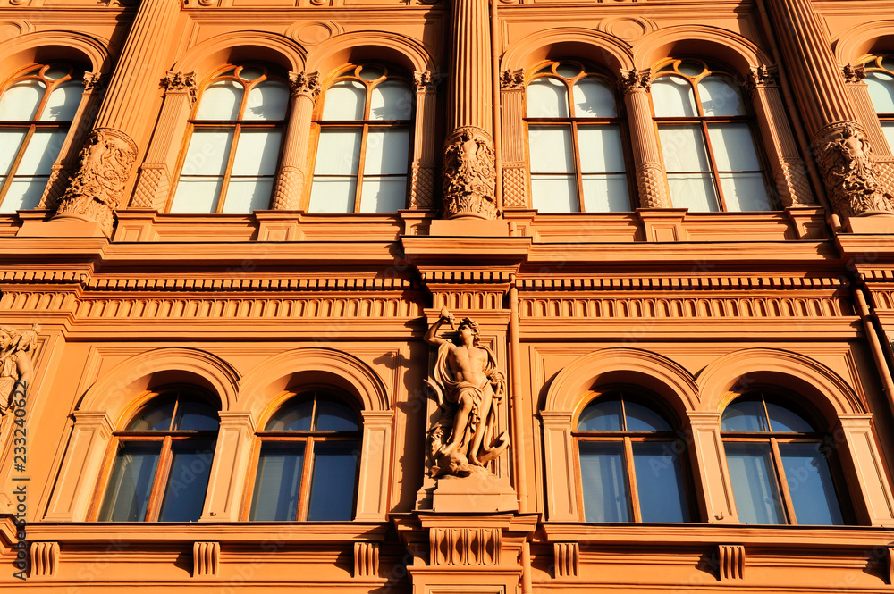 Sculptures on a facade in Riga, Latvia