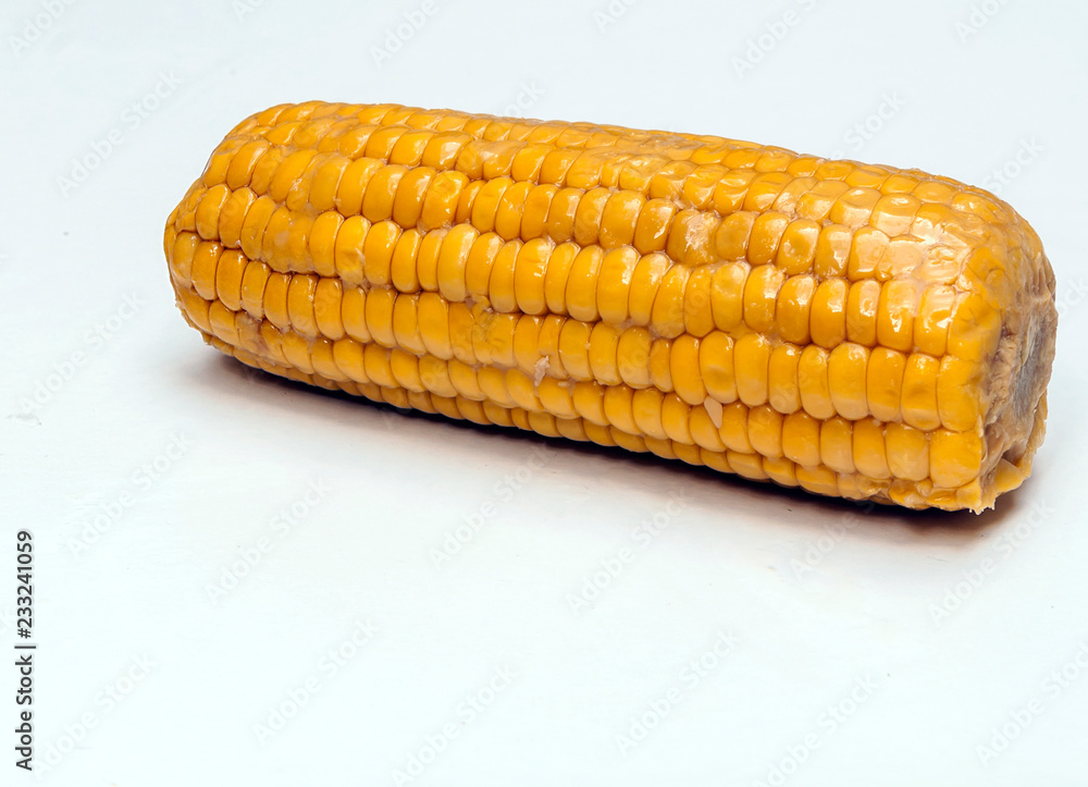 Corn cob surrounded by white background Corn cob surrounded by white background