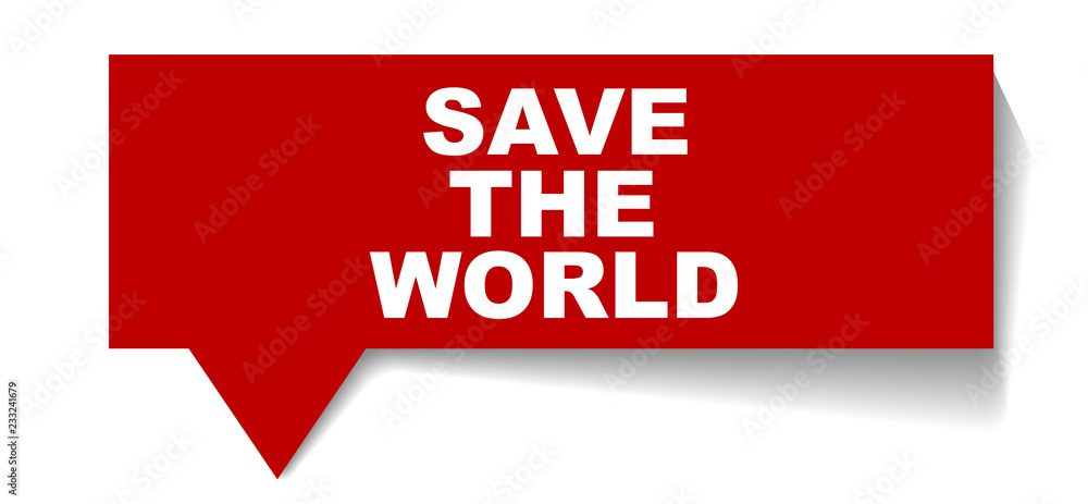 red vector banner save the world red vector banner save the world