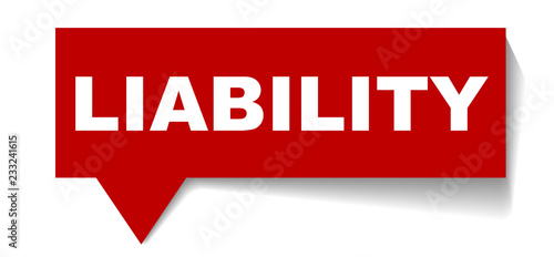 red vector banner liability