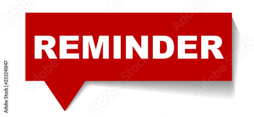 red vector banner reminder