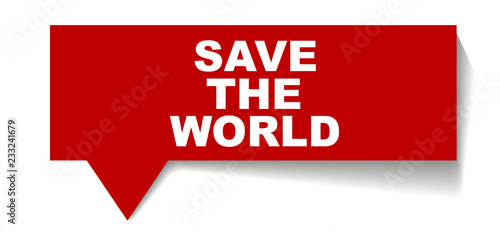 red vector banner save the world