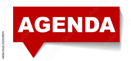 red vector banner agenda