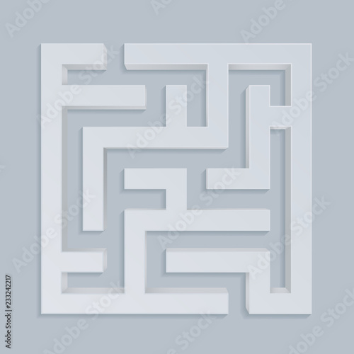3d gray maze. Top view