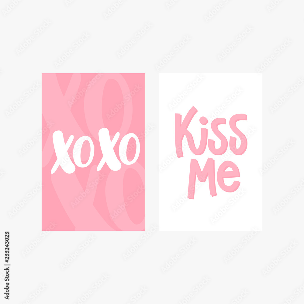 Kiss Me - set of lettering cards.