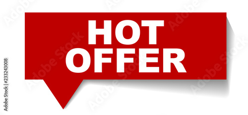 red vector banner hot offer
