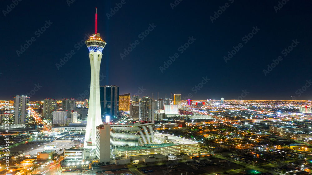 Aerial View Downtown City Skyline Urban Core Las Vegas Nevada Foto, Poster,  Wandbilder bei EuroPosters