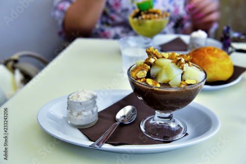 Slika na platnu cremolata of nuts typical sweet drink of Modica Sicily Italy