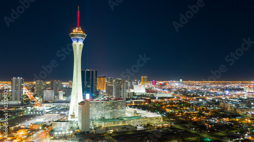 Aerial View Downtown City Skyline Urban Core Las Vegas Nevada